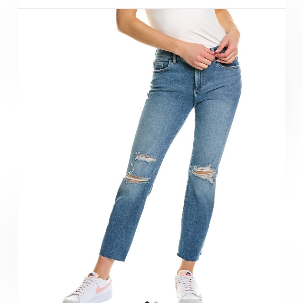 DL1961 Mara Straight Mid rise Instasculpt Ankle Distressed Jeans Size 28
